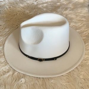 White Wool Blend Fedora